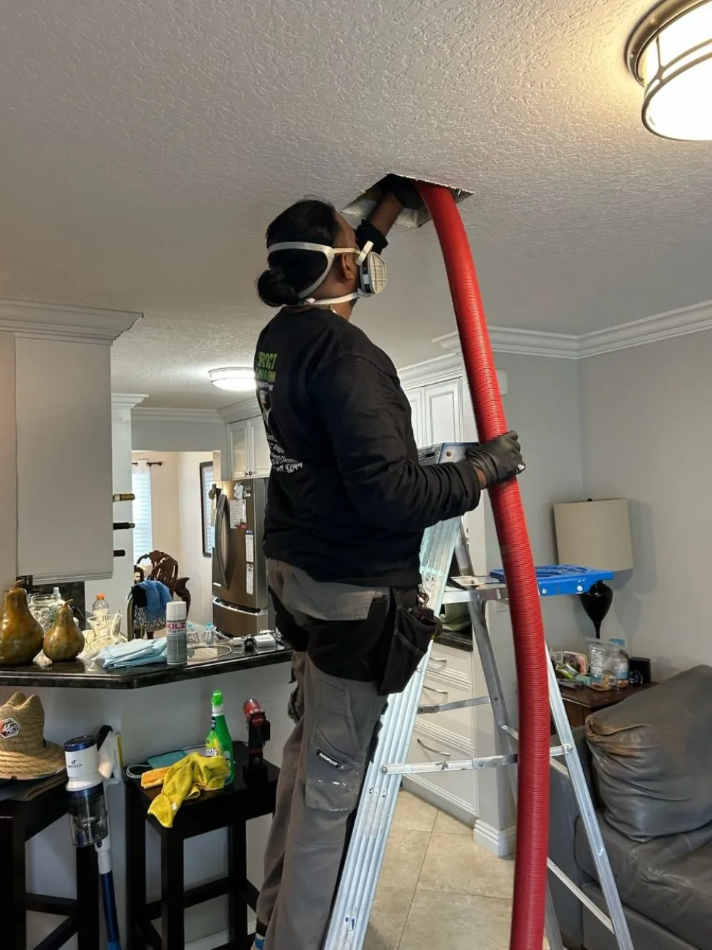 Air Duct Cleaning Miami HEPA negative-air cleaning in progress
