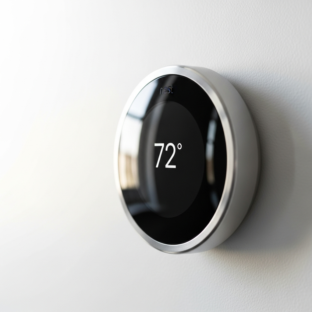 Smart thermostat on wall in Miami, FL home
