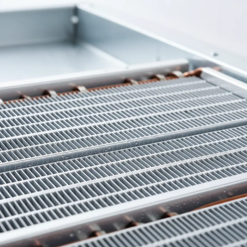 Clean AC coil after professional sanitization and mold remediation