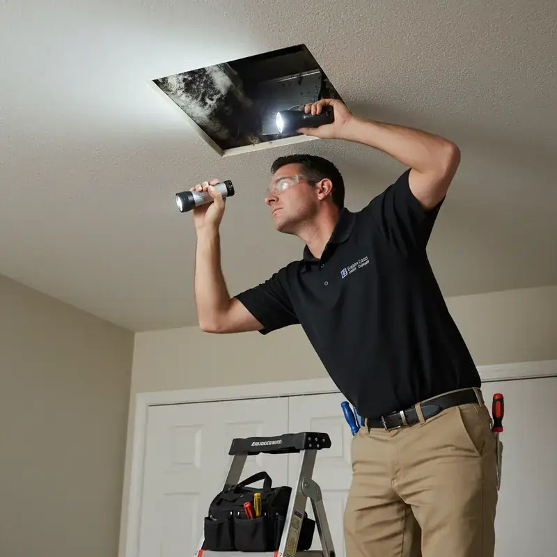 Mold inspection inside air ducts of Miami home