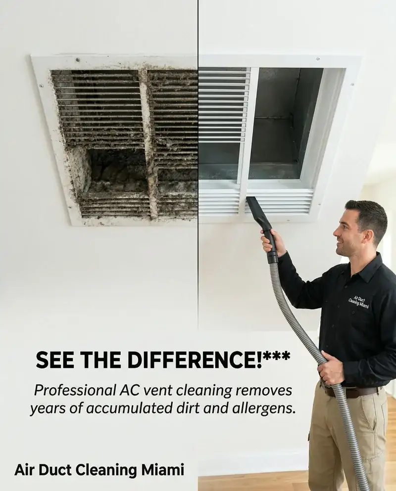 Watch AC vent cleaning video — dirty vents, mold, before and after — Air Duct Cleaning Hialeah FL