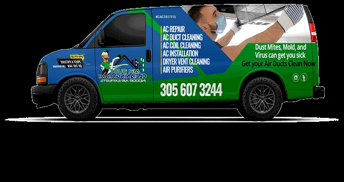 Air Duct Cleaning Miami licensed HVAC service truck serving Hollywood FL
